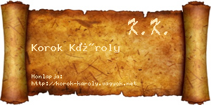 Korok Károly névjegykártya